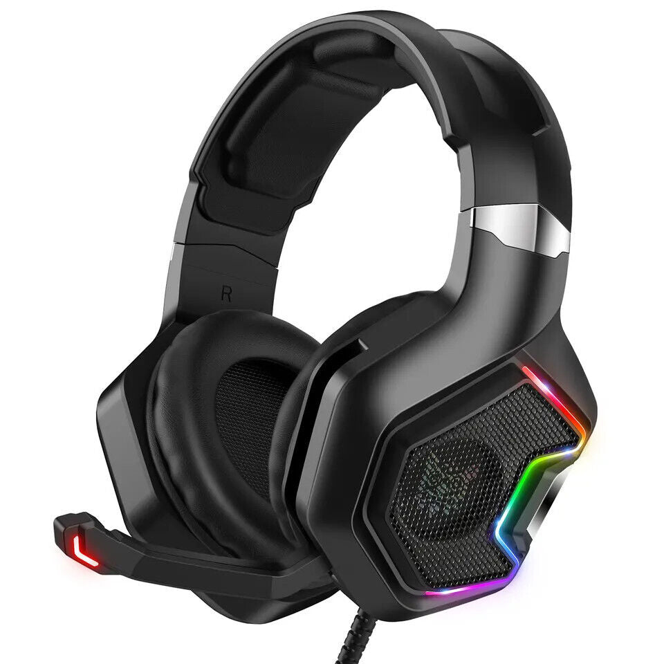 Surround Sound RGB Noise Cancelling Wired Gaming Headset Headphone with Mic