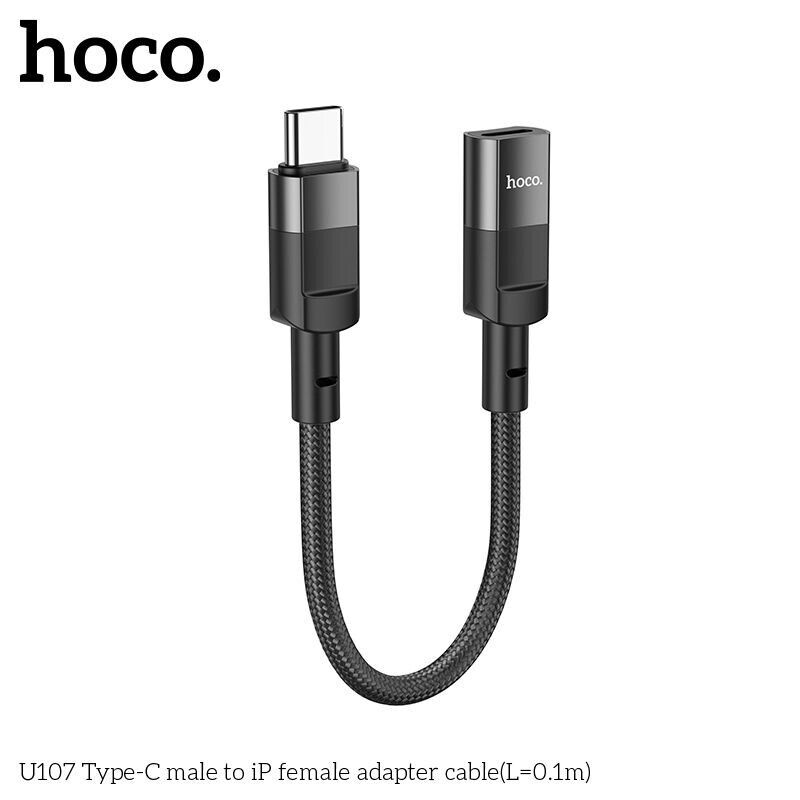Hoco Genuine USB-C Male To iPhone Female Adapter 10CM Adapter Cable