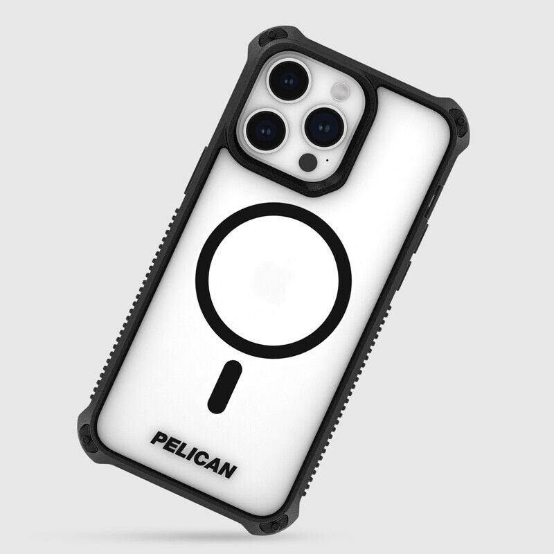 Genuine Pelican Guardian Rogue Magnetic Case For iPhone 15 - Clear Black AU