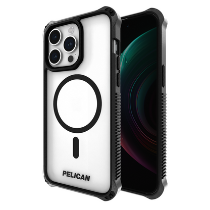 Genuine Pelican Guardian Rogue Magnetic Case For iPhone 15 Pro Max - Clear Black