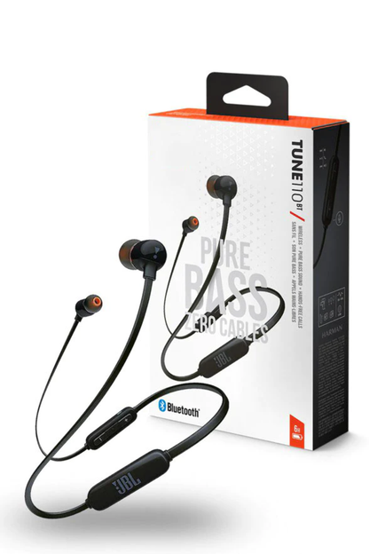 JBL T110BT Pure Bass InEar Bluetooth Wireless Earphone with Mic - Black [AU STK]