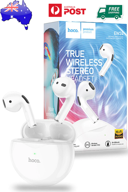 Hoco EW24 Simple True Wireless Bluetooth Inear Earphones - White